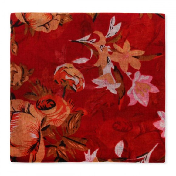 Red Floral scarf - Picture 3 of 7